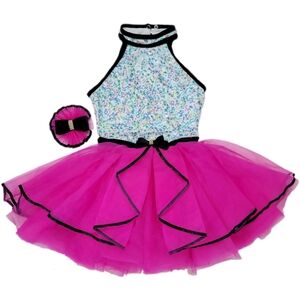 Weissman Frankie 14372 Rainbow Sequin Mock Neck Dance Dress Costume IC Child 7/8